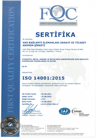 ISO 14001 HAS BAĞLANTI