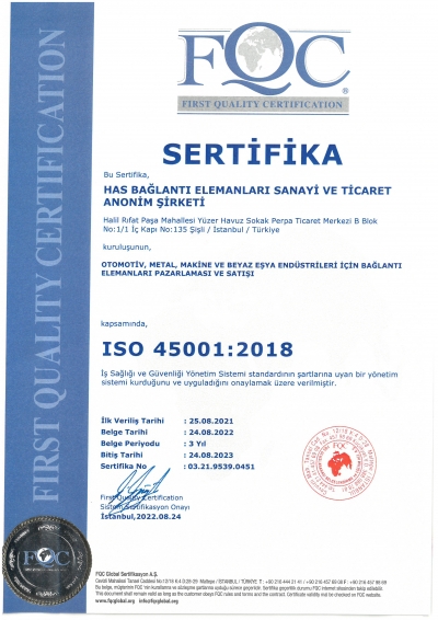 ISO 45001 HAS BAĞLANTI